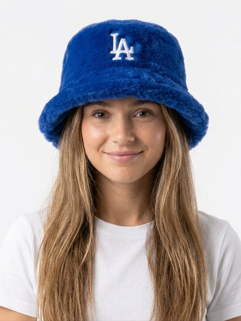 Beautiful Soft  Furry L.A. Dodgers Bucket Hat NEW